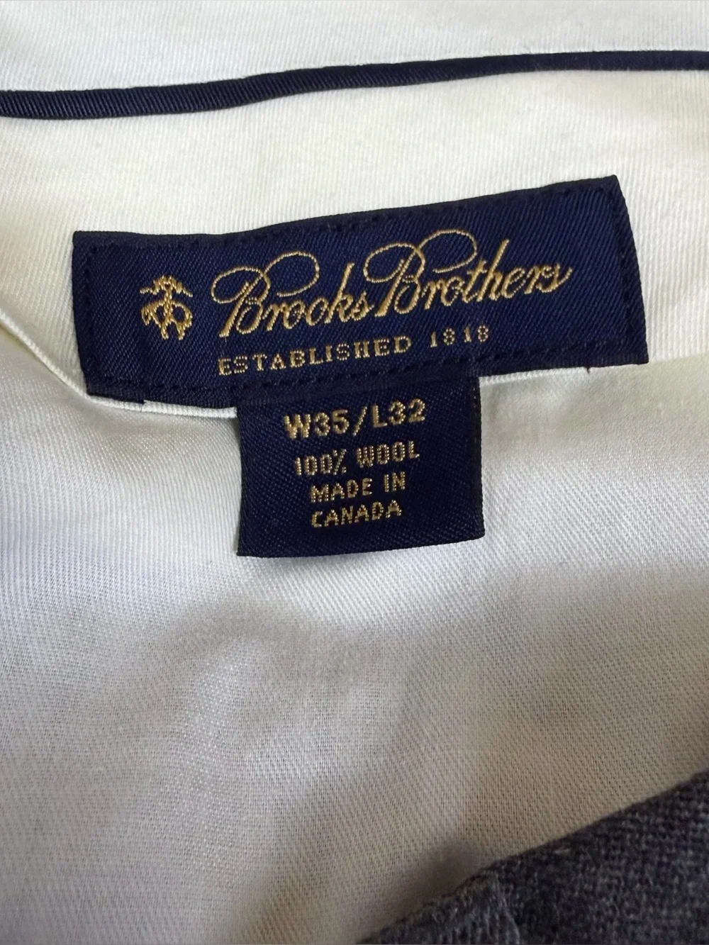 Vtg Brooks Brothers Dress Pants Gray Pleated Cuffed Wool Slacks Trousers 35x30